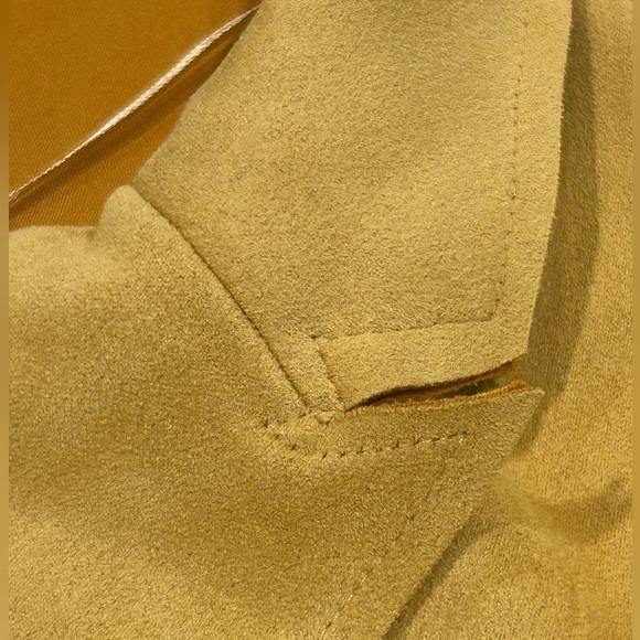 Premise Jacket Women's Large Golden Vegan Suede Faux Leather Open Front Pockets - Picture 8 of 9